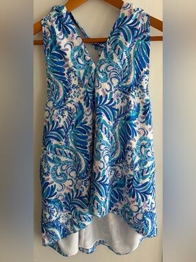 Lilly Pulitzer Baha Blue Leaf-Print Top